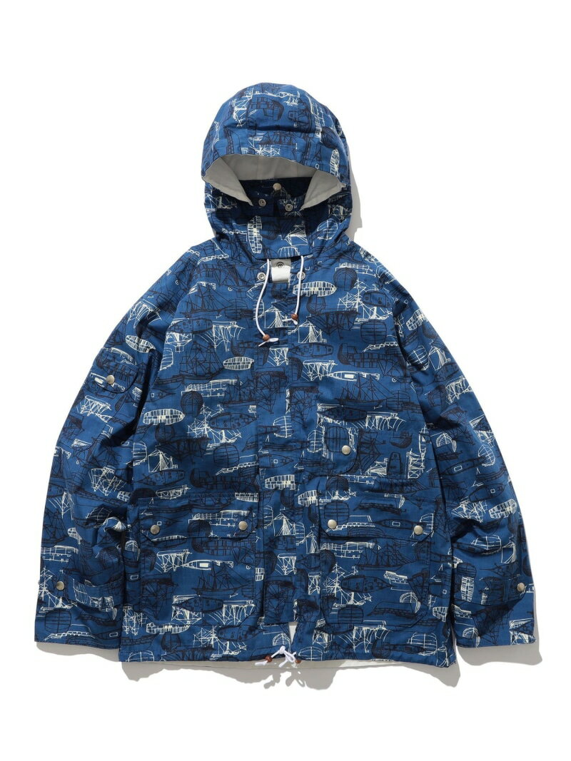 【SALE／50%OFF】BEAMS PLUS / 2レイヤー プリント セーリング ジャケット BEAMS PLUS ビームス アウトレット ジャケット・アウター ブルゾン・ジャンパー ブルー ホワイト【RBA_E】【送料無料】[Rakuten Fashion]