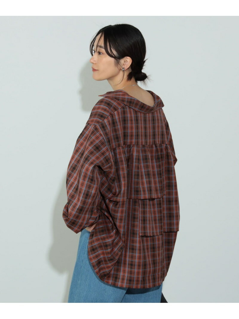 【SALE／50%OFF】oチェック柄ティアードシャツ BEAMS HEART WOMEN ビームス アウトレット トップス シャツ・ブラウス オレンジ【RBA_E】[Rakuten Fashion]