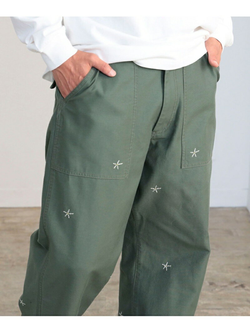 【SALE／60%OFF】GUNG HO x B:MING by BEAMS / 別注 FLOWER EMBROIDERY 4POCKET WIDE FATIGUE TROUSER B:MING by BEAMS ビームス アウトレット パンツ その他のパンツ【RBA_E】【送料無料】[Rakuten Fashion]