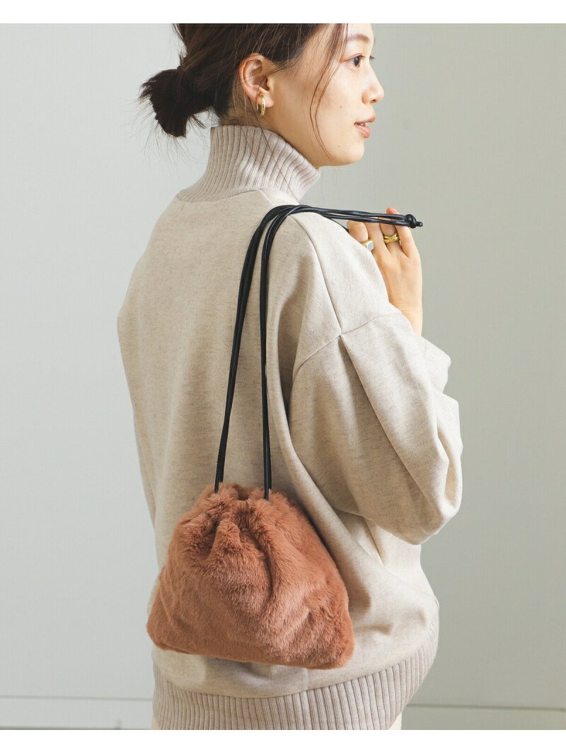 【SALE／60%OFF】BEAMS HEART / ファー スクエア ショルダーバッグ BEAMS HEART ビームス アウトレット バッグ ショルダーバッグ ブラウン ホワイト グレー【RBA_E】[Rakuten Fashion]のサムネイル