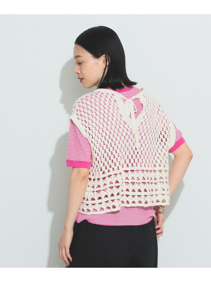 【SALE／40%OFF】BEAMS BOY / クロッシェ パターン ベスト BEAMS BOY ビームス ウイメン トップス ベスト・ジレ ブルー【RBA_E】【送料無料】[Rakuten Fashion]のサムネイル