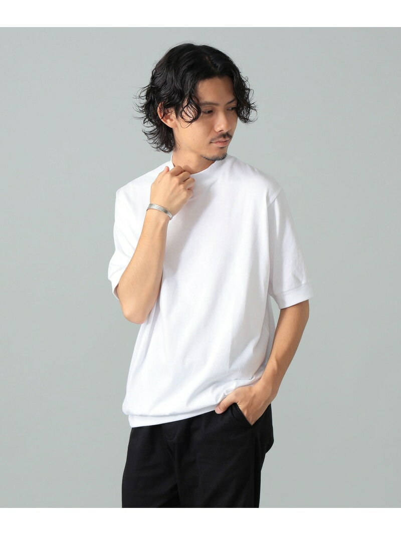 Rakuten - ANTICIPO / コットンスムース ハイネック Tシャツ Brilla per il gusto ビームス メン トップス カットソー・Tシャツ ブラック ホワイト ネイビー【送料無料】[Rakuten Fashion]