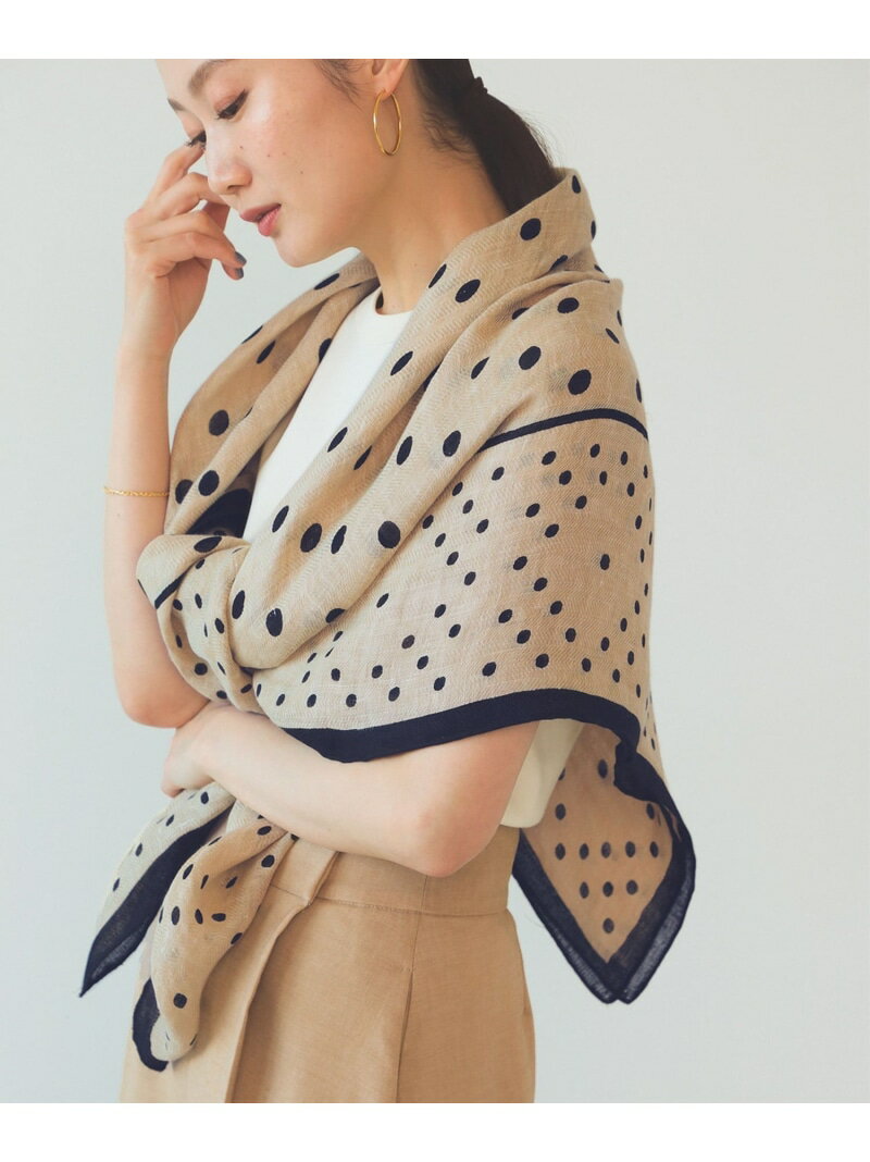 manipuri / ジオメトリック ドット ストール Demi-Luxe BEAMS デミルクス ビームス ファッション雑貨 マフラー・ストール・ネックウォーマー ベージュ【送料無料】[Rakuten Fashion]