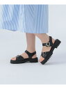ダブルバックル 厚底ソール サンダル(22.5~24.5cm) BEAMS HEART WOMEN ビームス ハート シューズ・靴 サンダル グリーン ブラック...