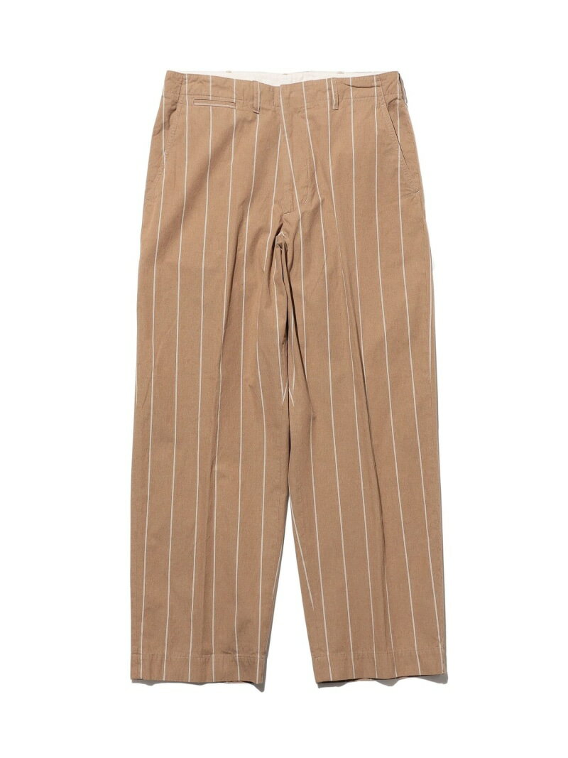 WORK Trousers Wide Stripe BEAMS PLUS ビームス メン パンツ その他のパンツ ブラウン【送料無料】[Rakuten Fashion]