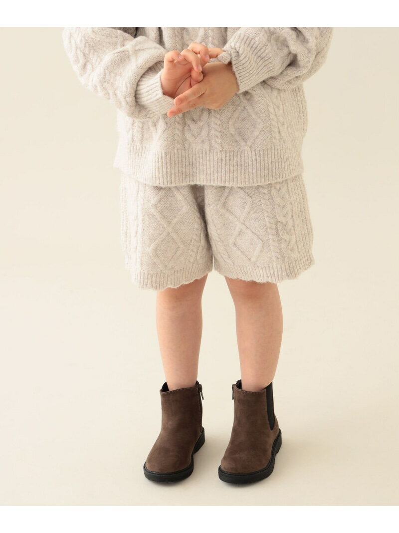 【期間限定+20％ポイントバック】ケーブルニット ショートパンツ 25AW(90~140cm) BEAMS mini ビームス ミニ パンツ その他のパンツ ブラウン ホワイト[Rakuten Fashion]