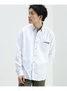 BEAMS HEART / ダブルカラー ストレッチ オックスフォード ロングスリーブ シャツ BEAMS HEART MEN ビームス ハート トップス シャツ・ブラウス ホワイト ブルー【送料無料】[Rakuten Fashion]