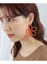 Holly Jackie / ビーズ ビッグ フラワー ピアス Ray BEAMS ビームス ウイメン アクセサリー・腕時計 ピアス オレンジ グリーン[Rakuten Fashion]