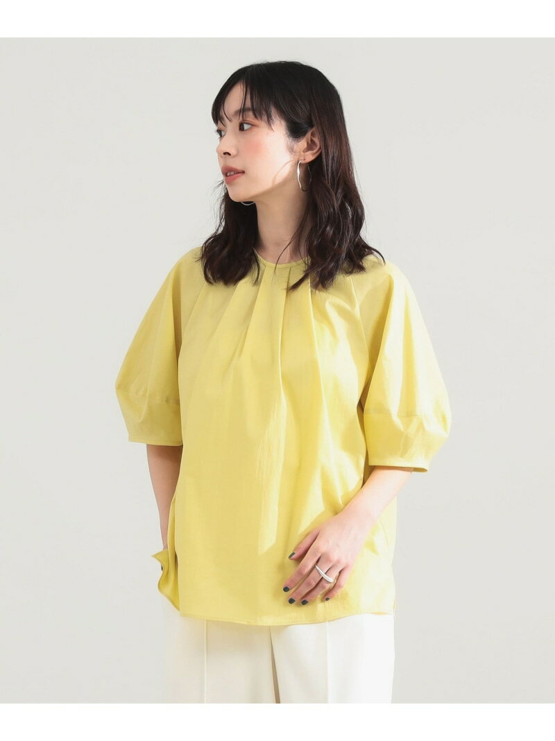 乐天商城 - ランタンスリーブ プルオーバー Demi-Luxe BEAMS デミルクス ビームス トップス シャツ・ブラウス ホワイト イエロー【送料無料】[Rakuten Fashion]