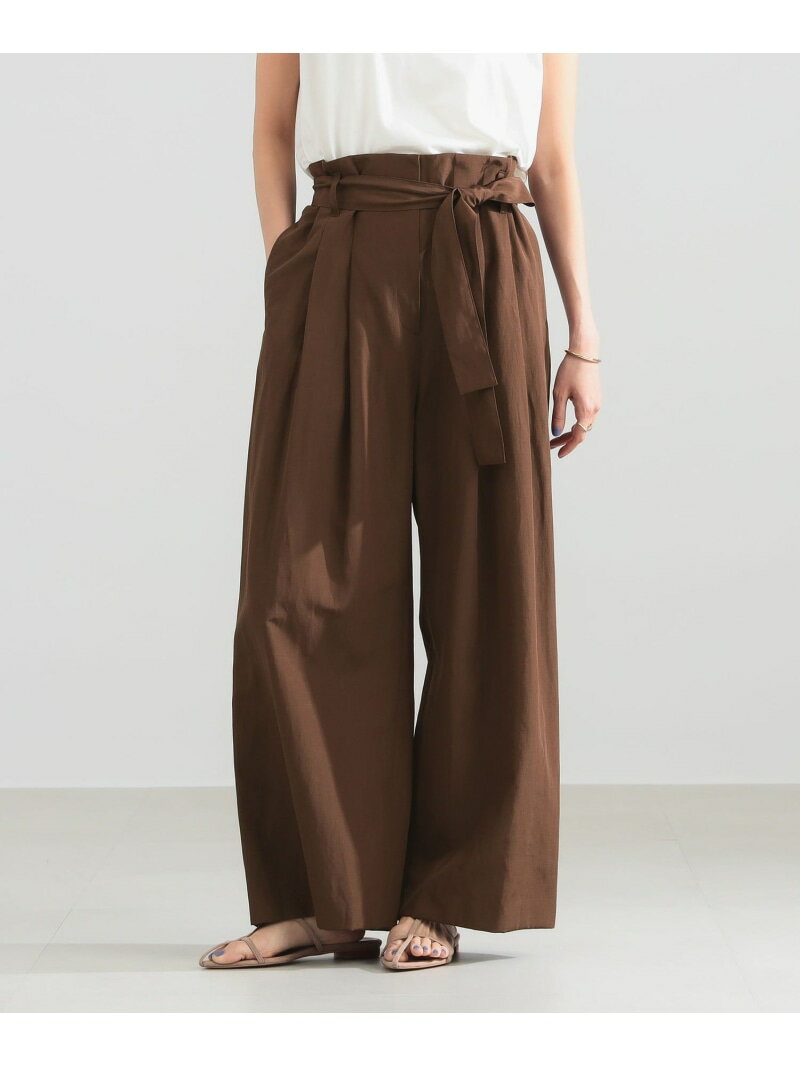 樂天商城 - ハイウエスト 2タック パンツ Demi-Luxe BEAMS デミルクス ビームス パンツ その他のパンツ ネイビー ブラウン【送料無料】[Rakuten Fashion]