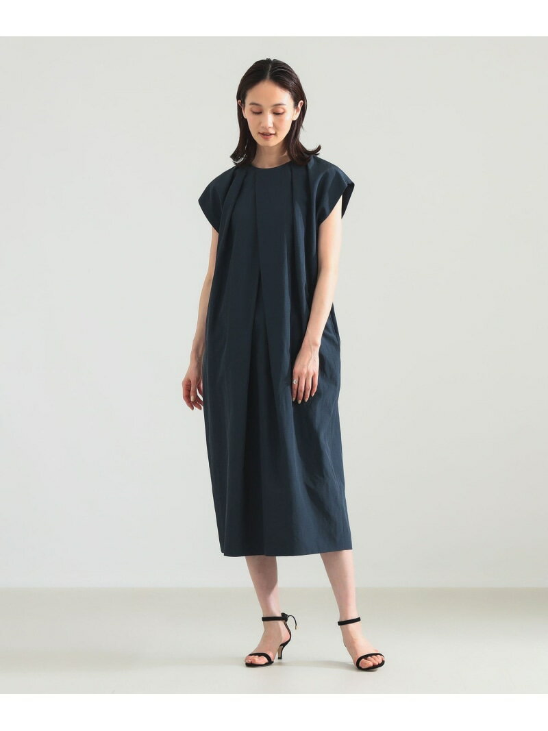 乐天商城 - リネン オーバー タック ワンピース Demi-Luxe BEAMS デミルクス ビームス ワンピース・ドレス その他のワンピース・ドレス ネイビー【送料無料】[Rakuten Fashion]