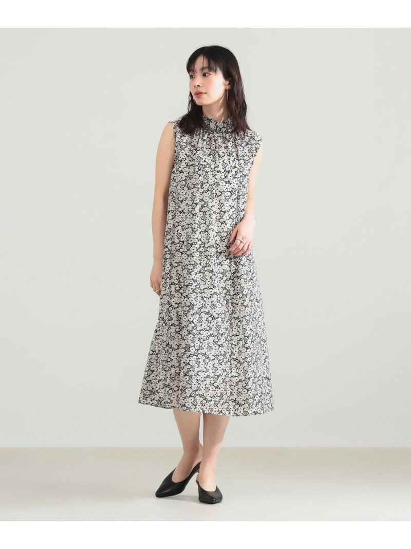 樂天商城 - フラワー フリルネック ノースリーブ ワンピース Demi-Luxe BEAMS デミルクス ビームス ワンピース・ドレス その他のワンピース・ドレス ブラック【送料無料】[Rakuten Fashion]
