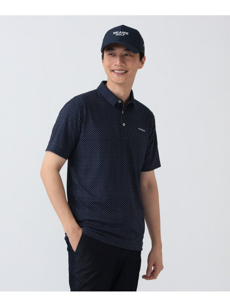 乐天商城 - PURPLE LABEL / ドット柄 プリント シャツ BEAMS GOLF PURPLE LABEL ビームス ゴルフ トップス ポロシャツ グリーン ネイビー【送料無料】[Rakuten Fashion]
