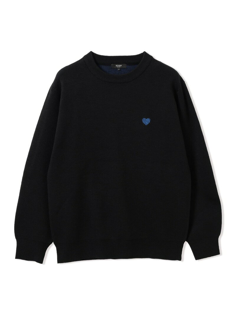 ハート 刺繍 ニット BEAMS HEART MEN ビームス ハート トップス ニット ブラック グレー【送料無料】[Rakuten Fashion]