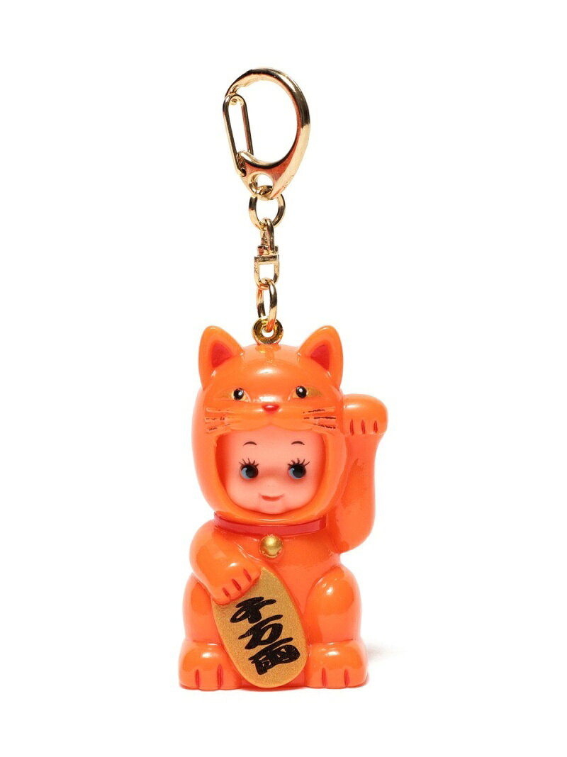 オビツ製作所 * BEAMS JAPAN / 別注 オレンジ かぶりものキューピー キーホルダー 猫 BEAMS JAPAN ビームス ジャパン ファッション雑貨 チャーム・キーチェーン[Rakuten Fashion]のサムネイル