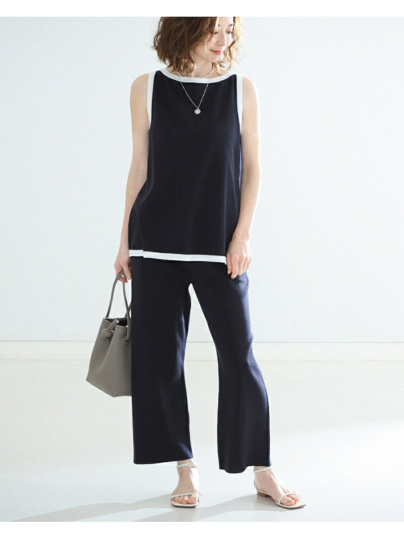 在庫最新品 SLOANE / 別注 ミラノリブ 配色 ノースリーブ ニット Demi-Luxe BEAMS デミルクス ビームス ニット 半袖ニット ベージュ:BEAMS/ビームス 即納在庫あ
