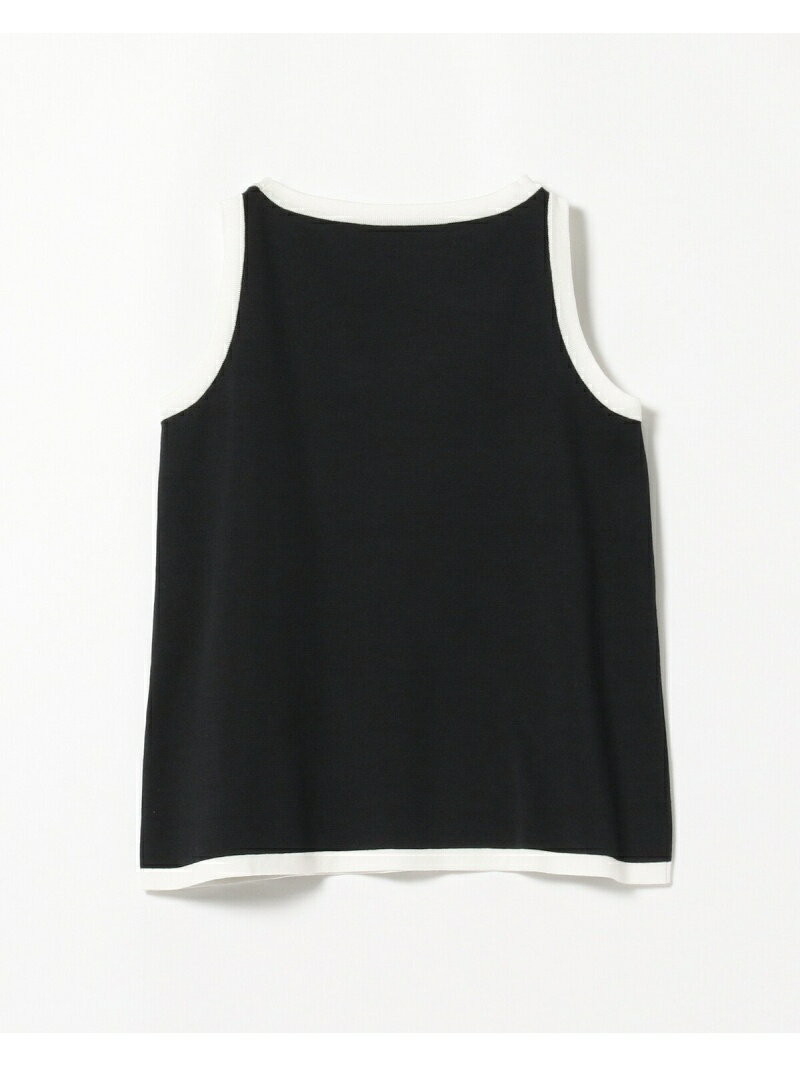 在庫最新品 SLOANE / 別注 ミラノリブ 配色 ノースリーブ ニット Demi-Luxe BEAMS デミルクス ビームス ニット 半袖ニット ベージュ:BEAMS/ビームス 即納在庫あ