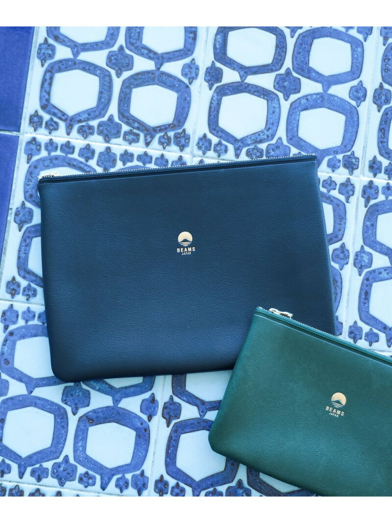 HIGHTIDE / 別注 フラット ポーチ 大 BEAMS JAPAN ビームス ジャパン 財布・ポーチ・ケース その他の財布・ポーチ・ケース オレンジ グリーン ネイビー レッド ブラック ブラウン[Rakuten Fashion]