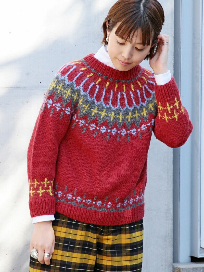 [Rakuten BRAND AVENUE]BEAMS BOY / ハンドノルディック クルーネック ニット ビームス ボーイ レディース BEAMS BOY ビームス ウイメン ニット【送料無料】