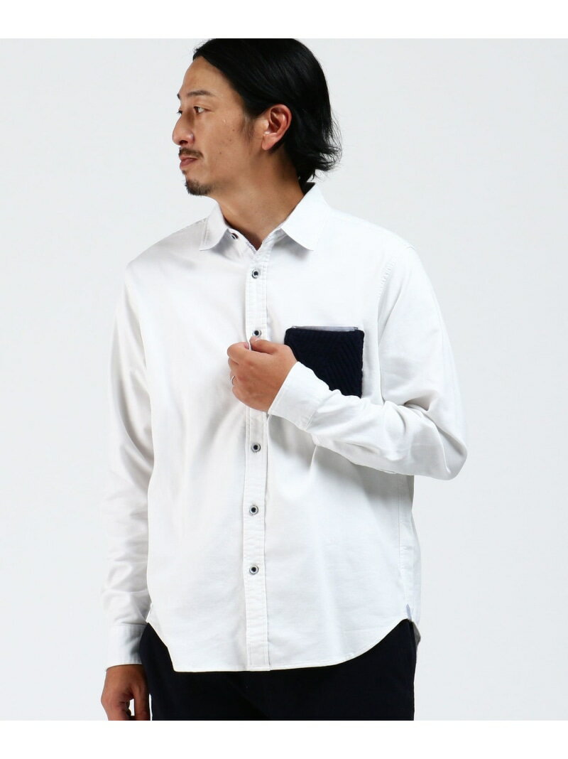 BEAMS HEART / ストレッチ オックスフォード レギュラーカラー シャツ BEAMS HEART MEN ビームス ハート トップス シャツ・ブラウス ホワイト ブルー【送料無料】[Rakuten Fashion]