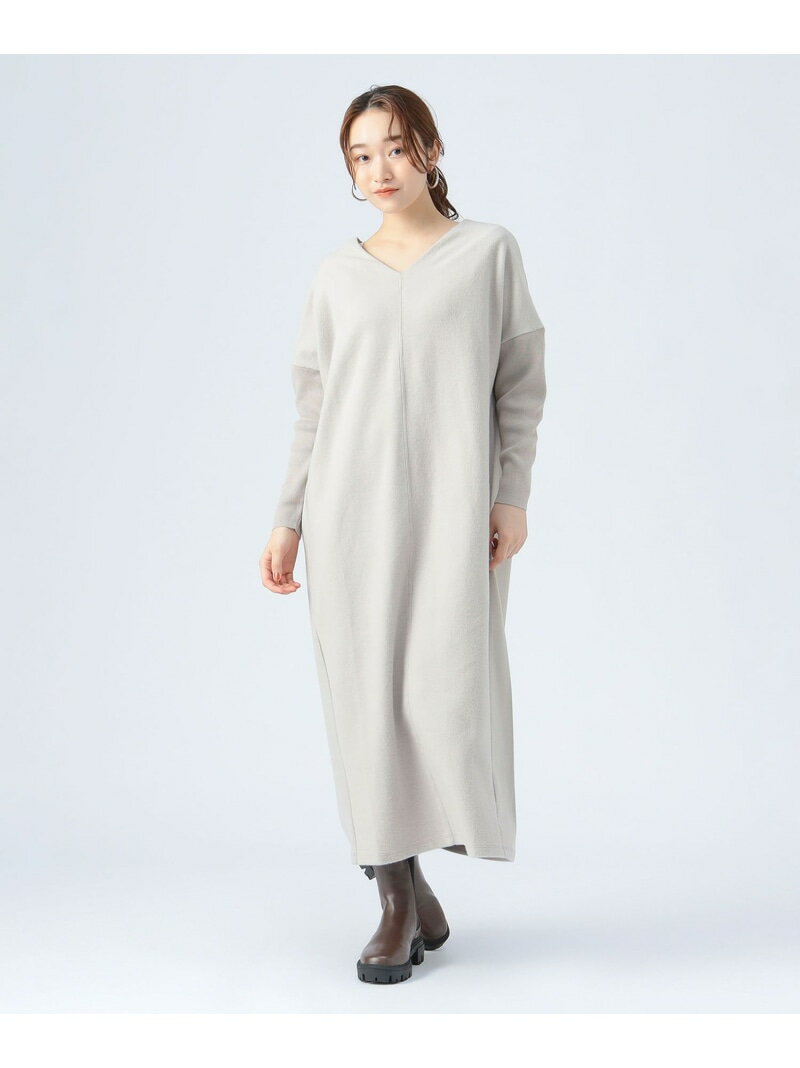 異素材 カットソー ワンピース BEAMS HEART WOMEN ビームス ハート ワンピース・ドレス その他のワンピース・ドレス ブラック ブラウン グレー【送料無料】[Rakuten Fashion]