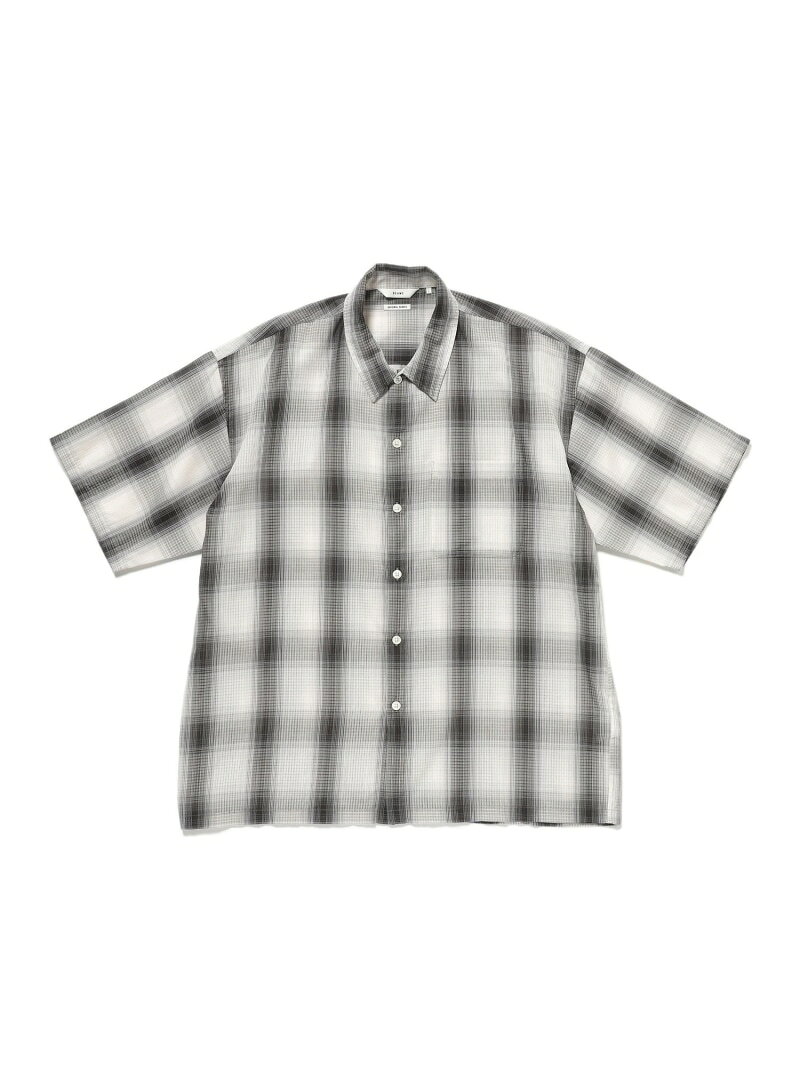 Rakuten - オンブレチェック ミニレギュラーカラーシャツ【リラックスフィット】 BEAMS ビームス メン トップス シャツ・ブラウス ブラック ホワイト【送料無料】[Rakuten Fashion]