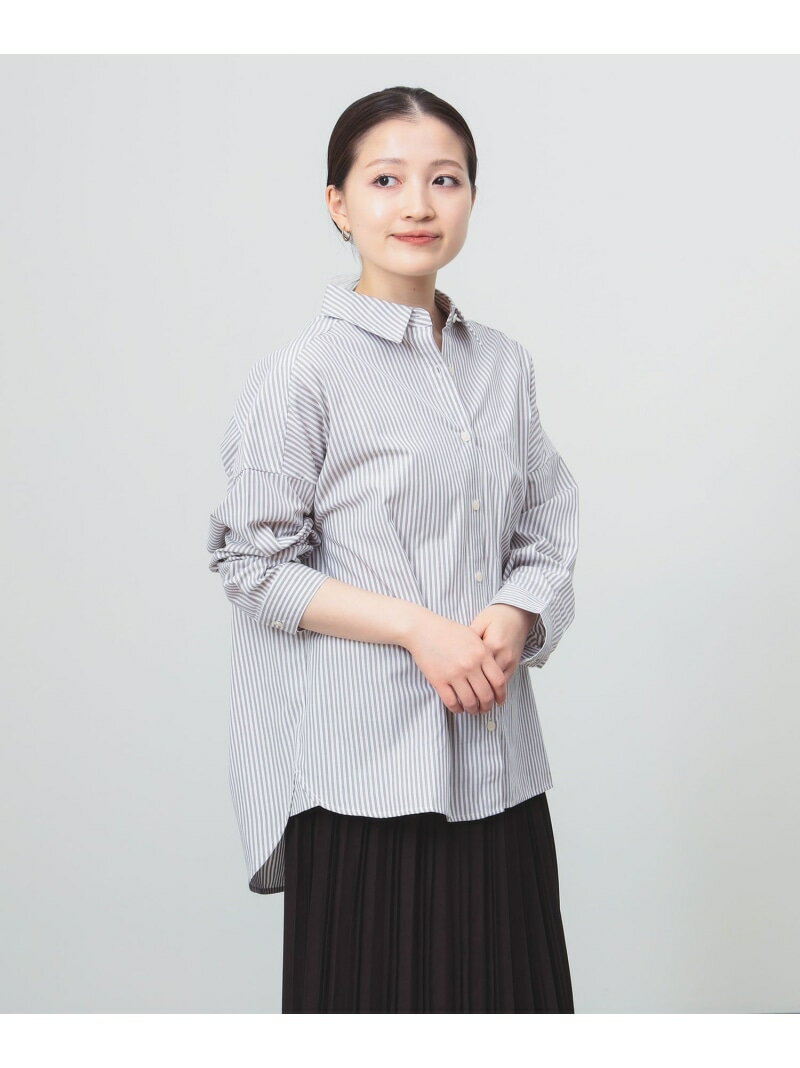 【洗濯機洗い可】ベーシック ビッグ シャツ 25AW レディース 長袖 オーバーサイズ コットン100% はおり 羽織 リラックス BEAMS HEART WOMEN ビームス ハート トップス シャツ・ブラウス ベージュ ブラック【送料無料】[Rakuten Fashion]のサムネイル