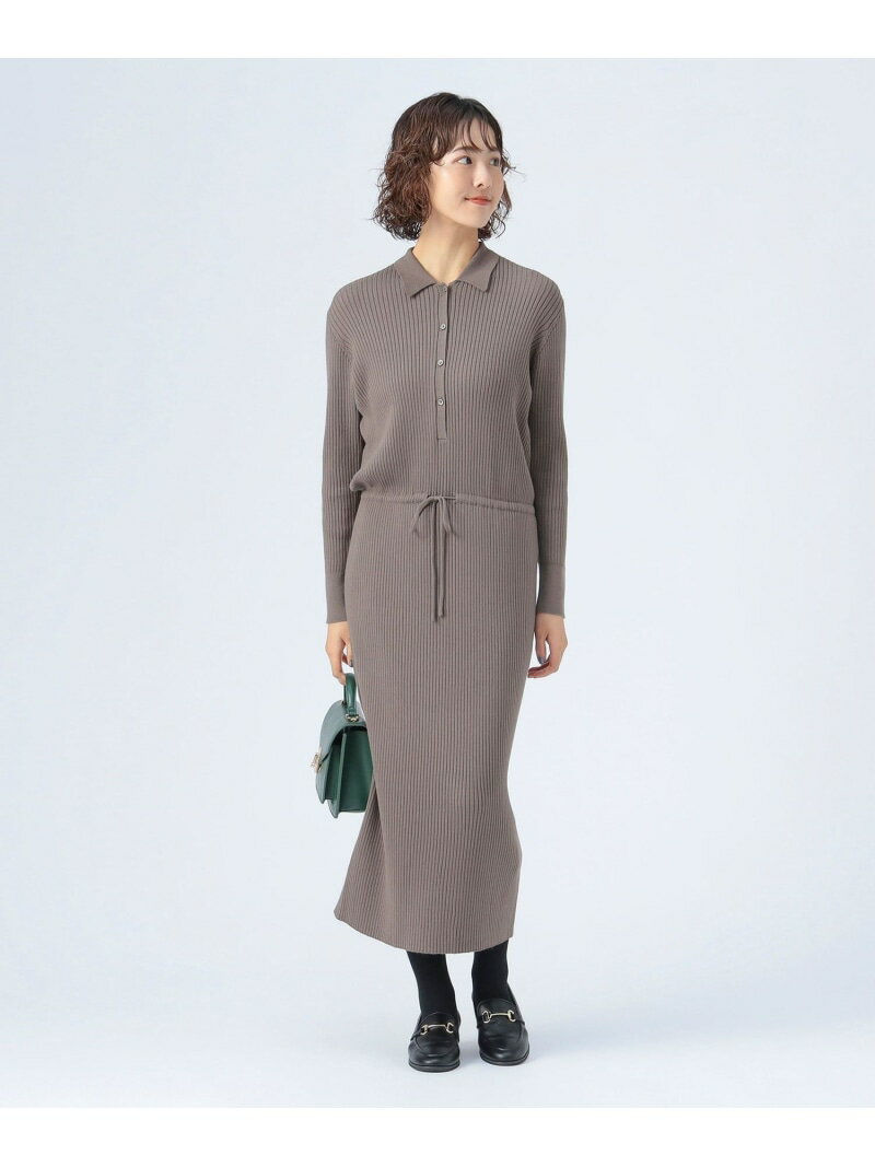 【SALE／30%OFF】リブニット ポロ ワンピース BEAMS HEART WOMEN ビームス ハート ワンピース・ドレス その他のワンピース・ドレス ネイビー【RBA_E】【送料無料】[Rakuten Fashion]