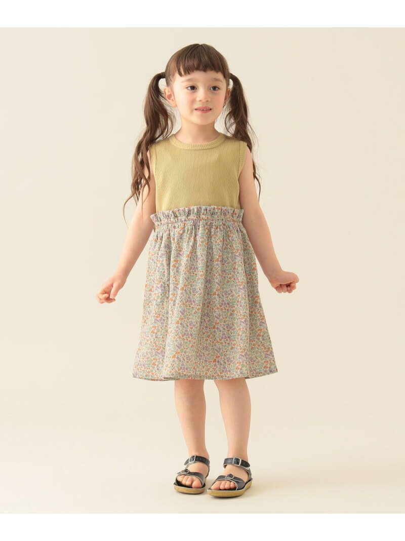 【SALE／30%OFF】【9/18新規値下げ】フラワー 切替 ノースリーブ ワンピース 2025SS(90~150cm) BEAMS m..