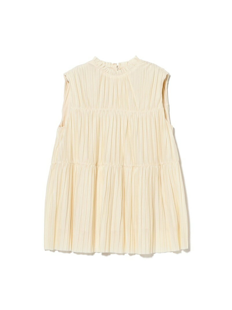 ハイネック プリーツ ブラウス BEAMS HEART WOMEN ビームス ハート トップス シャツ・ブラウス ネイビー ホワイト イエロー【先行予約】*【送料無料】[Rakuten Fashion]