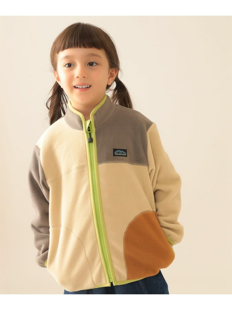 切り替え フリース ジャケット (90~150cm) 25AW 防寒 通園 通学 BEAMS mini ビームス ミニ ジャケット・アウター ブルゾン・ジャンパー ベージュ【送料無料】[Rakuten Fashion]