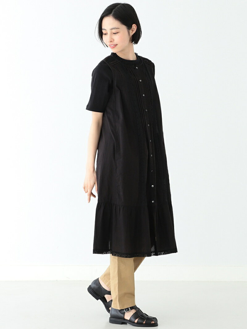 Beams Boy ヴィンテージレース ロング ノースリーブワンピース Beams Boy ビームス ウイメン ワンピース ノースリーブワンピース ブラック ホワイト 数量限定 低価 大歓迎 おもちゃは激安大特価で販売中 インテリア 寝具 収納 インナー 下着 ナイトウェアが衝撃