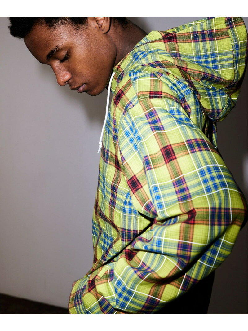 【SALE／40%OFF】ワイドフィット リフレクター チェック フードシャツ BEAMS ビームス メン トップス シャツ・ブラウス イエロー ネイビー【RBA_E】【送料無料】[Rakuten Fashion]のサムネイル