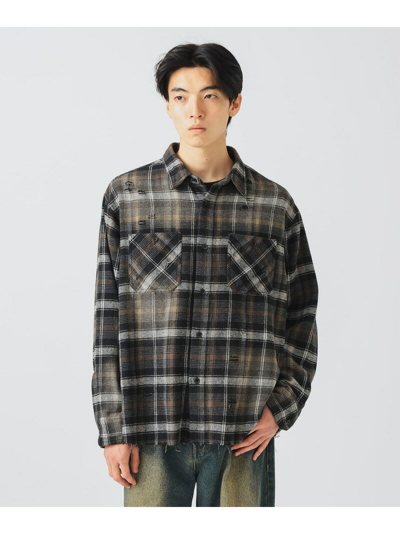 フェードダメージネルシャツBEAM...