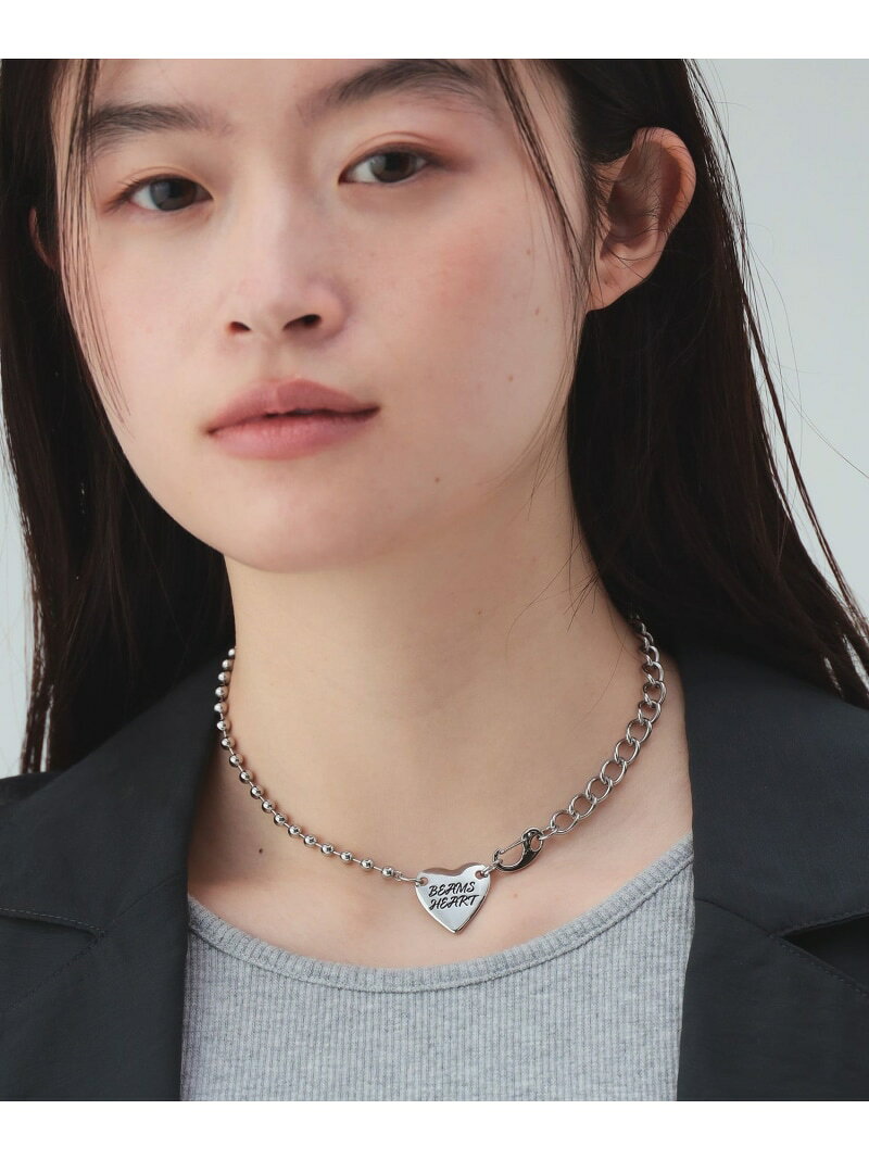 ハートロゴ ネックレス BEAMS HEART WOMEN ビームス ハート アクセサリー・腕時計 ネックレス ゴールド シルバー【先行予約】*[Rakuten Fashion]