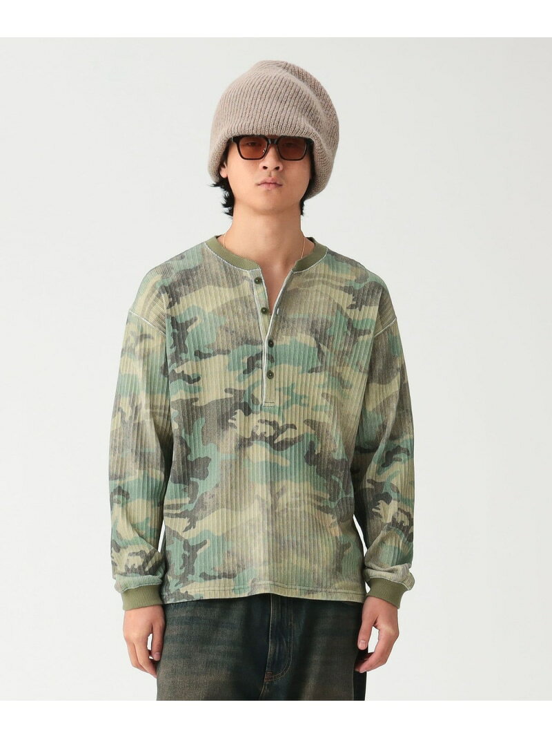 ヘンリーネック Tシャツ BEAMS ビームス メン トップス カットソー・Tシャツ ブラック ホワイト【送料無料】[Rakuten Fashion]