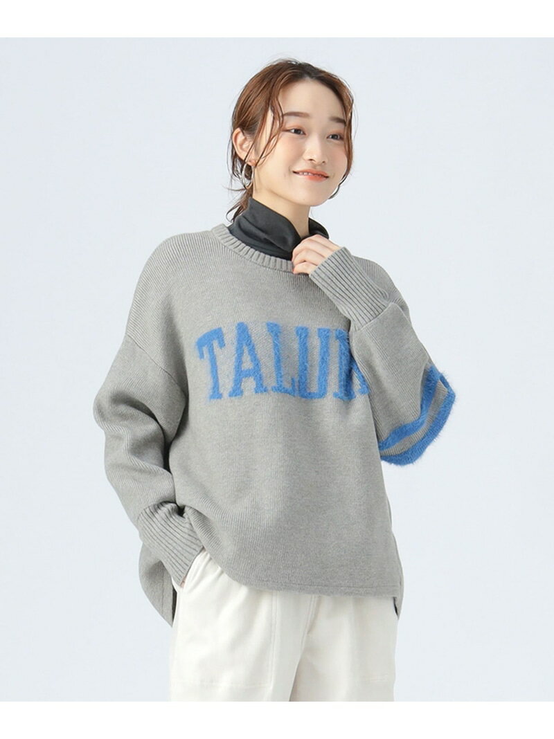 シャギー ロゴ ニット BEAMS HEART WOMEN ビームス ハート トップス ニット ネイビー グリーン グレー【送料無料】[Rakuten Fashion]