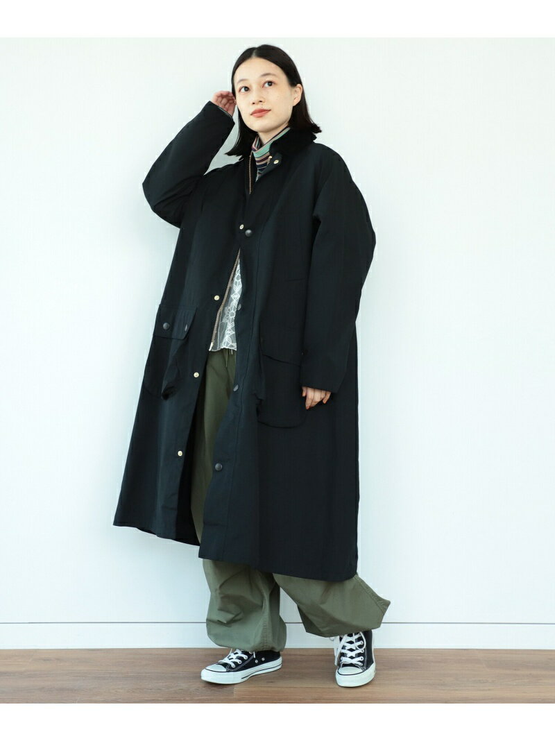 Barbour × BEAMS BOY / 別注 Balvenie Long Jacket BEAMS BOY ビームス ウイメン ジャケット・アウター その他のジャケット・アウター ブラック グリーン【送料無料】[Rakuten Fashion]