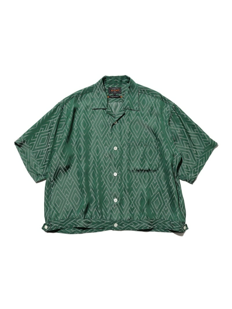 Cabana-SHT Cupro Zigzag Pattern BEAMS PLUS ビームス メン トップス シャツ・ブラウス ネイビー グリーン【送料無料】[Rakuten Fashion]