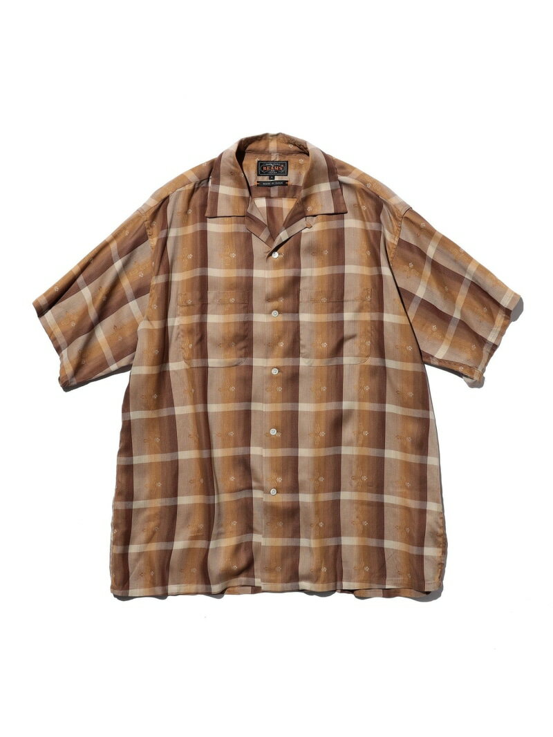 Open Collar Sashiko Ombre BEAMS PLUS ビームス メン トップス シャツ・ブラウス ブラウン【送料無料】[Rakuten Fashion]