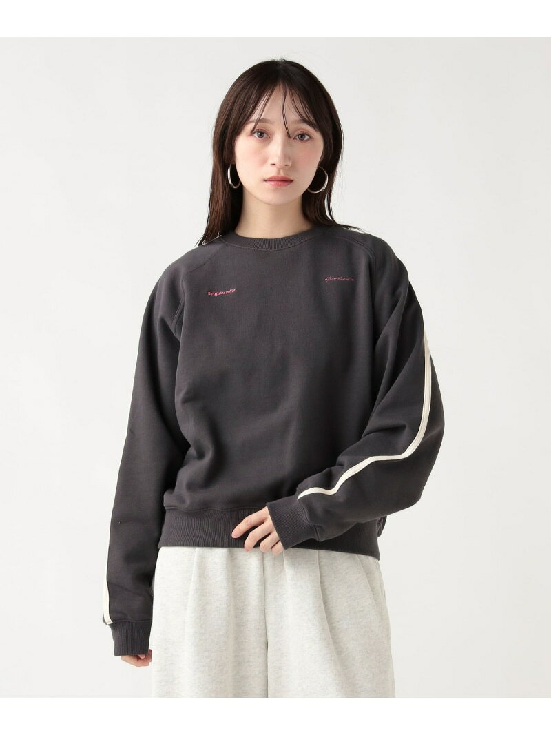 Rakuten - サイドライン ロゴ スウェット BEAMS HEART WOMEN ビームス ハート トップス スウェット・トレーナー ホワイト グレー【送料無料】[Rakuten Fashion]