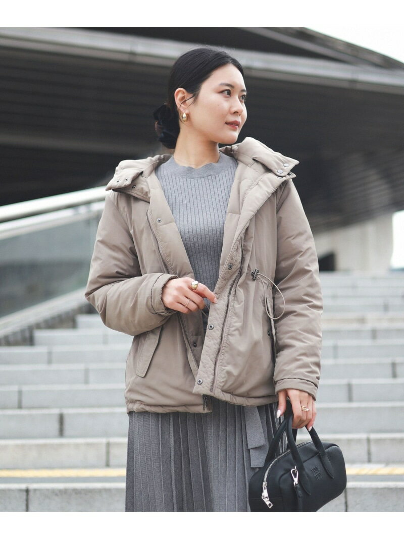 リバーシブル フード付き ダウン ジャケット（S,M) 25AW レディース 冬アウター ドローコード ウエストシェイプ BEAMS HEART WOMEN ビームス ハート ジャケット・アウター ダウンジャケット・ダウンベスト カーキグリーン ベージ【先行予約】*【送料無料】[Rakuten Fashion]のサムネイル