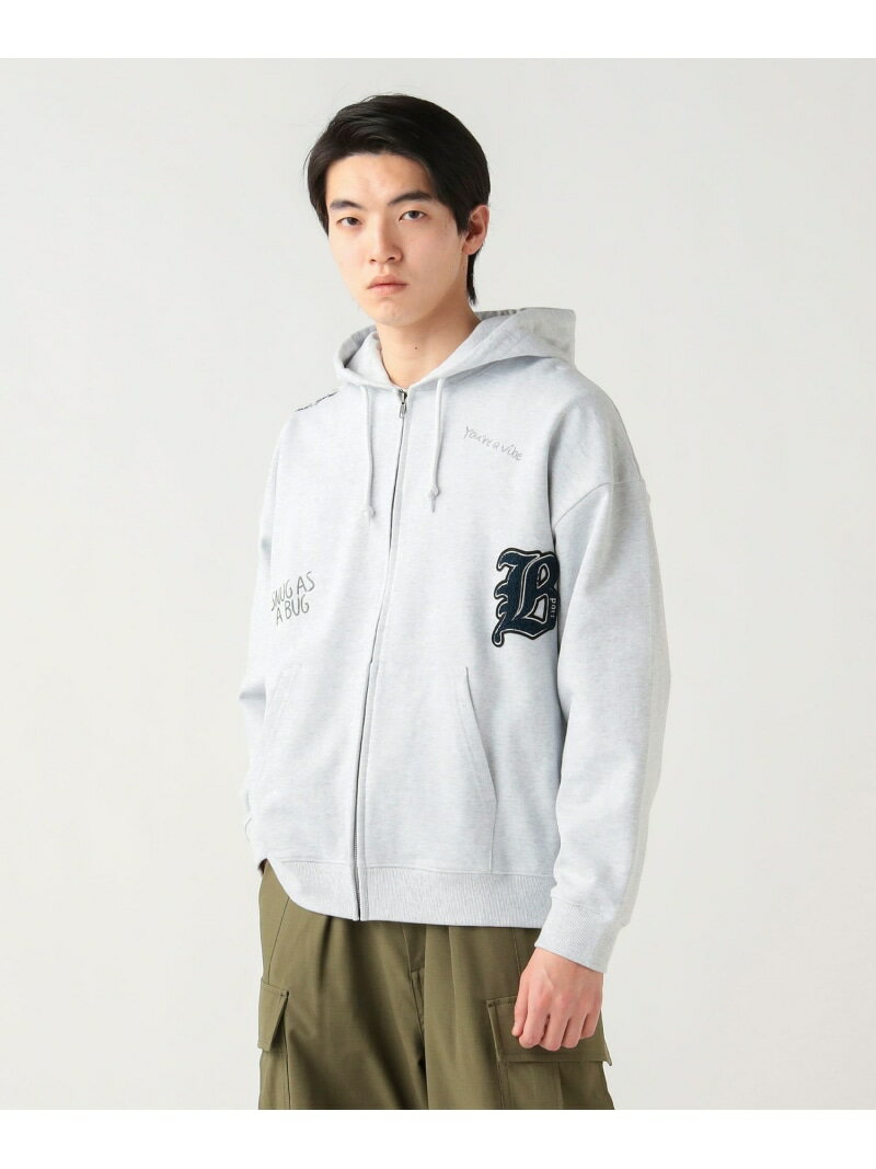 樂天商城 - 【SALE／20%OFF】レタード ジップ パーカー BEAMS HEART MEN ビームス ハート トップス スウェット・トレーナー ブラック グレー【RBA_E】【送料無料】[Rakuten Fashion]