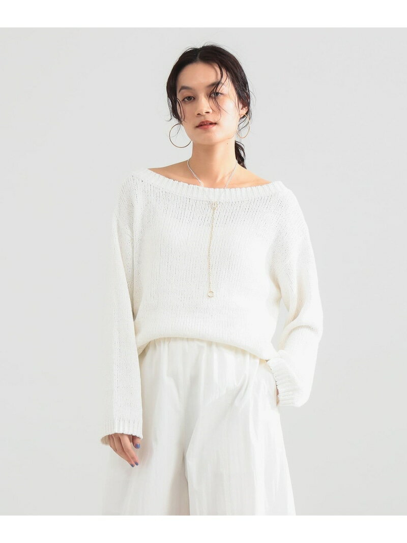 Rakuten - コットン ローゲージ ロングスリーブ プルオーバー Demi-Luxe BEAMS デミルクス ビームス トップス ニット ホワイト【送料無料】[Rakuten Fashion]