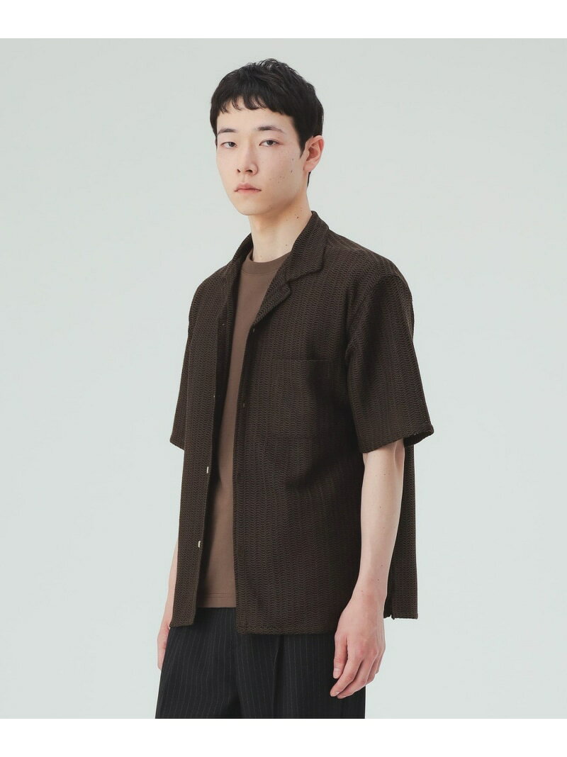 樂天商城 - メッシュレース オープンカラーシャツ BEAMS HEART MEN ビームス ハート トップス シャツ・ブラウス ブラウン ブラック【送料無料】[Rakuten Fashion]