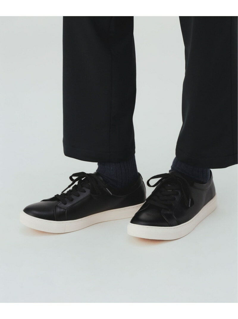 フェイクレザー ドレス スニーカー BEAMS HEART MEN ビームス ハート シューズ・靴 スニーカー ブラック ホワイト【送料無料】[Rakuten Fashion]