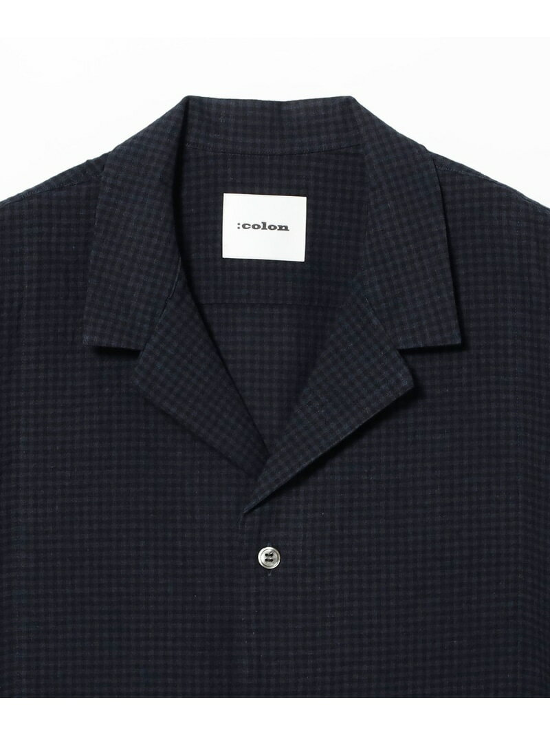 【別注】:colon / リネンコットン ギンガムチェック オープンカラー シャツ International Gallery BEAMS ビームス メン トップス シャツ・ブラウス ブラック【送料無料】[Rakuten Fashion]