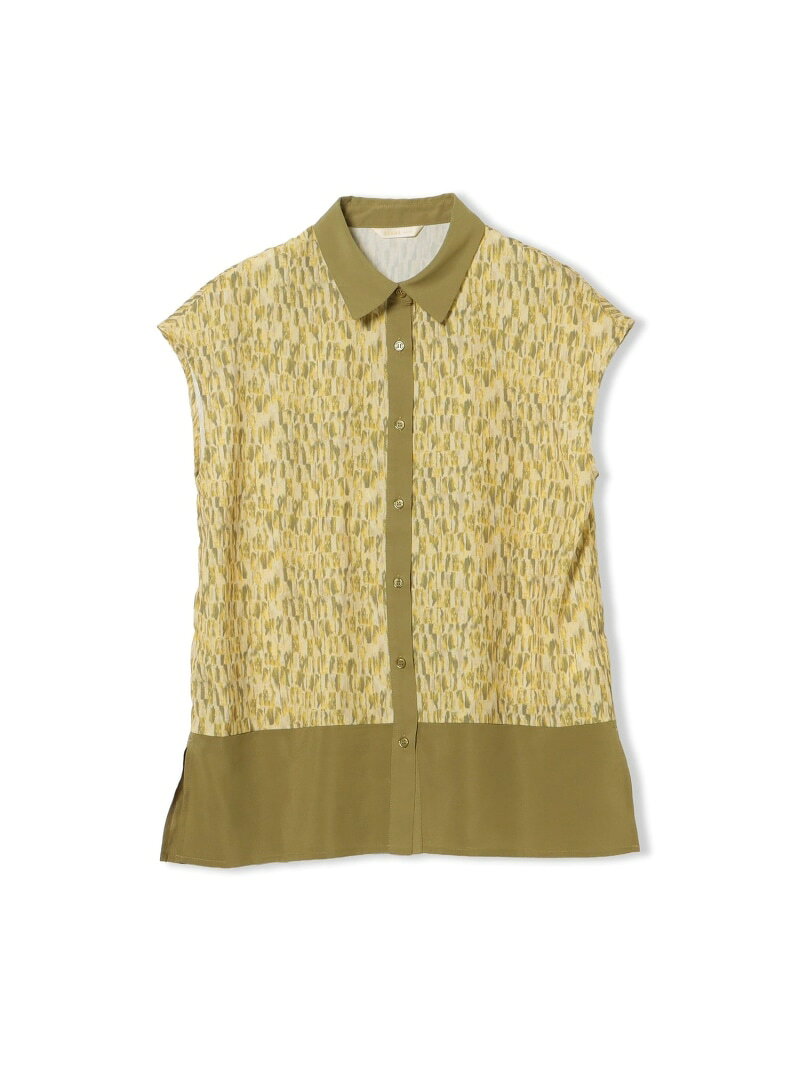 【SALE／30%OFF】【7/31新規値下げ】プリント フレンチスリーブ シャツ 26SS ウォッシャブル BEAMS HEART WOMEN ビームス ハート トップス シャツ・ブラウス ネイビー イエロー【RBA_E】【送料無料】[Rakuten Fashion] beams-10097594 BEAMS/ビームス サンプル画像2