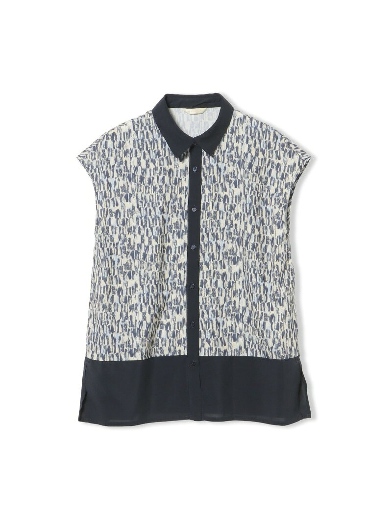 【SALE／30%OFF】【7/31新規値下げ】プリント フレンチスリーブ シャツ 26SS ウォッシャブル BEAMS HEART WOMEN ビームス ハート トップス シャツ・ブラウス ネイビー イエロー【RBA_E】【送料無料】[Rakuten Fashion] beams-10097594 BEAMS/ビームス サンプル画像3