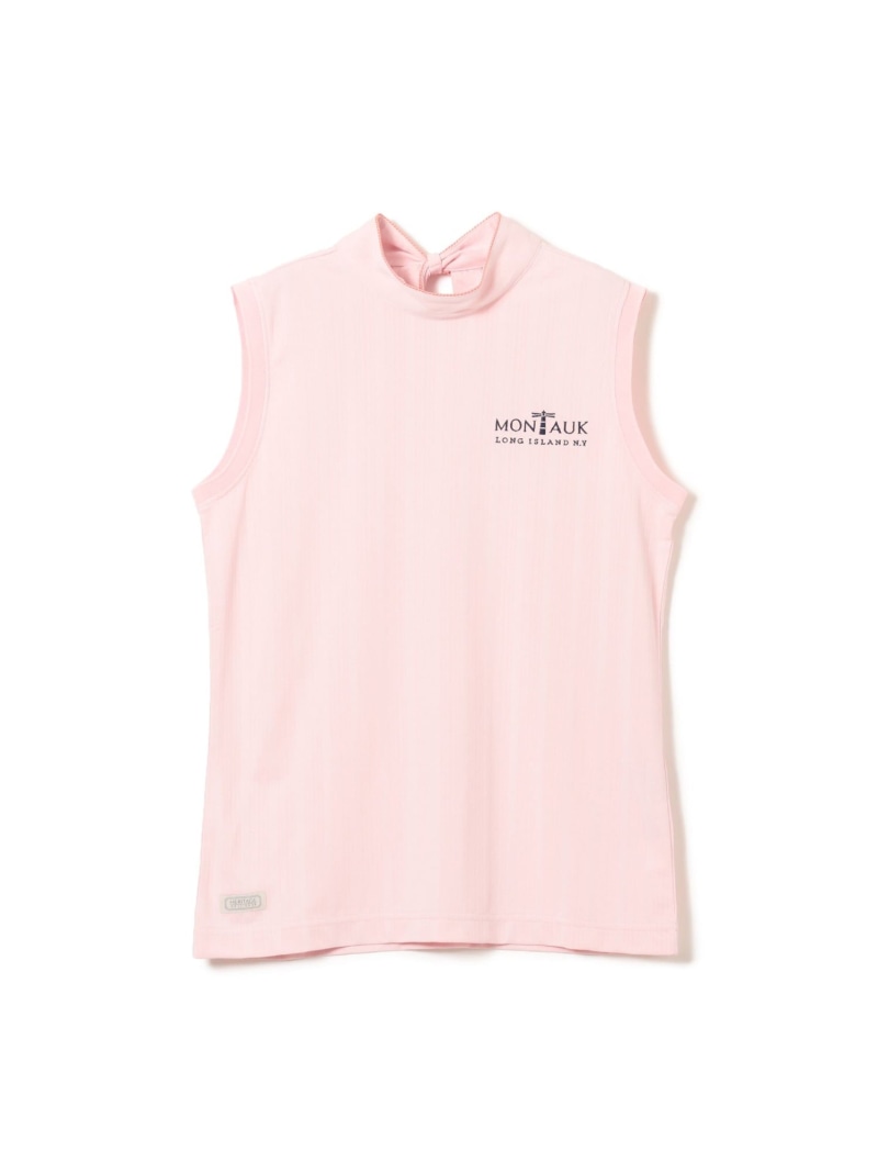 PURPLE LABEL / MONTAUK リボン モックネック シャツ(吸水速乾,UVカット) BEAMS GOLF PURPLE LABEL ビームス ゴルフ トップス カットソー・Tシャツ ピンク ホワイト ネイビー【送料無料】[Rakuten Fashion]